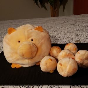 Stuffed Pig Animal Toy with Six Babies.